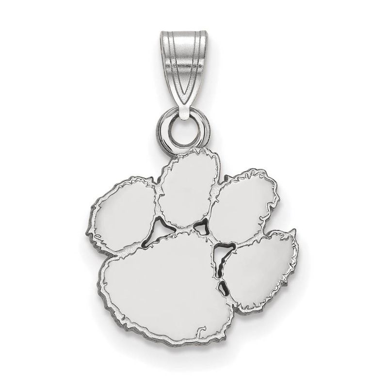 10k White Gold Clemson U Small Pendant